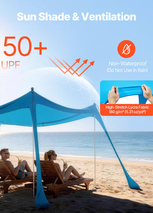 Portable 10x10 FT Beach Canopy with UPF 50+ UV Protection