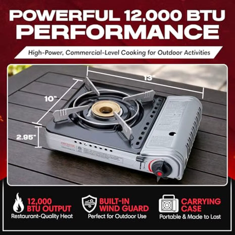 12000 BTU Portable Butane Camping Stove