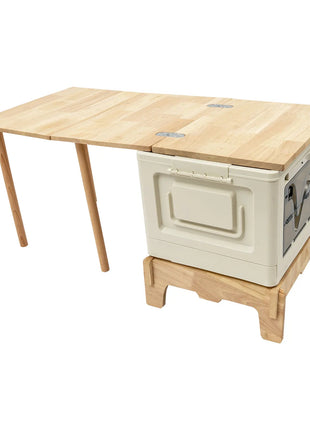 Foldable Camping Table with Storage Cabinet