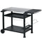 3-Tier Outdoor Grill Cart Table with Foldable Side Shelf & Storage Rack