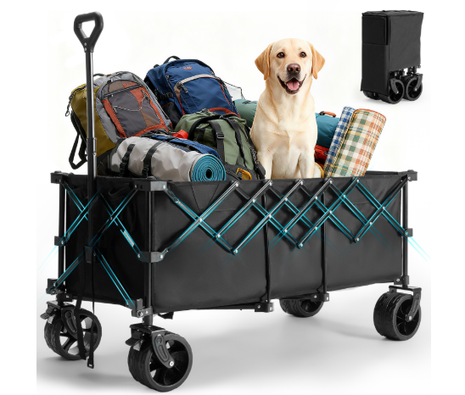 440 lbs Heavy Duty Foldable Wagon Cart with Wheels