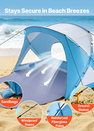Portable 6 Person Beach Sun Shelter