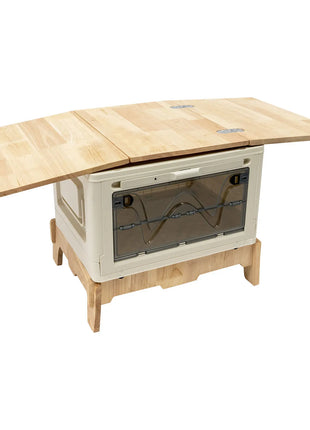 Foldable Camping Table with Storage Cabinet
