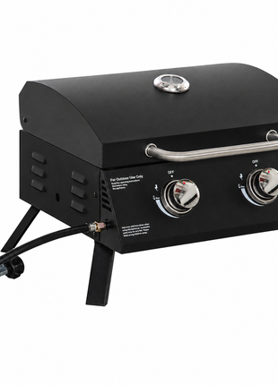 Portable 2-Burner Charcoal BBQ Grill