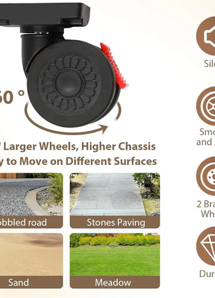 Foldable Rolling Storage Cart with 360° Wheels