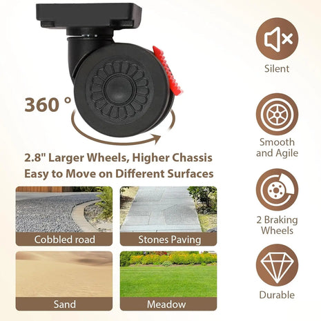 Foldable Rolling Storage Cart with 360° Wheels
