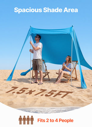 Portable Beach Sun Shelter Canopy with UPF 50+ UV Protection