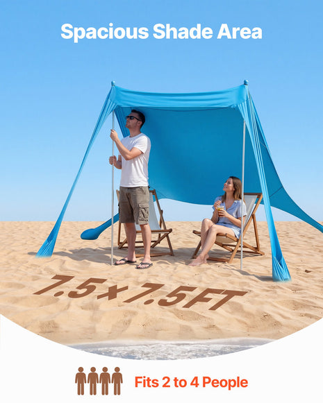 Portable Beach Sun Shelter Canopy with UPF 50+ UV Protection